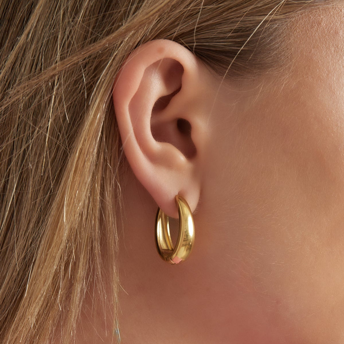 Oorbellen hoops | goud L