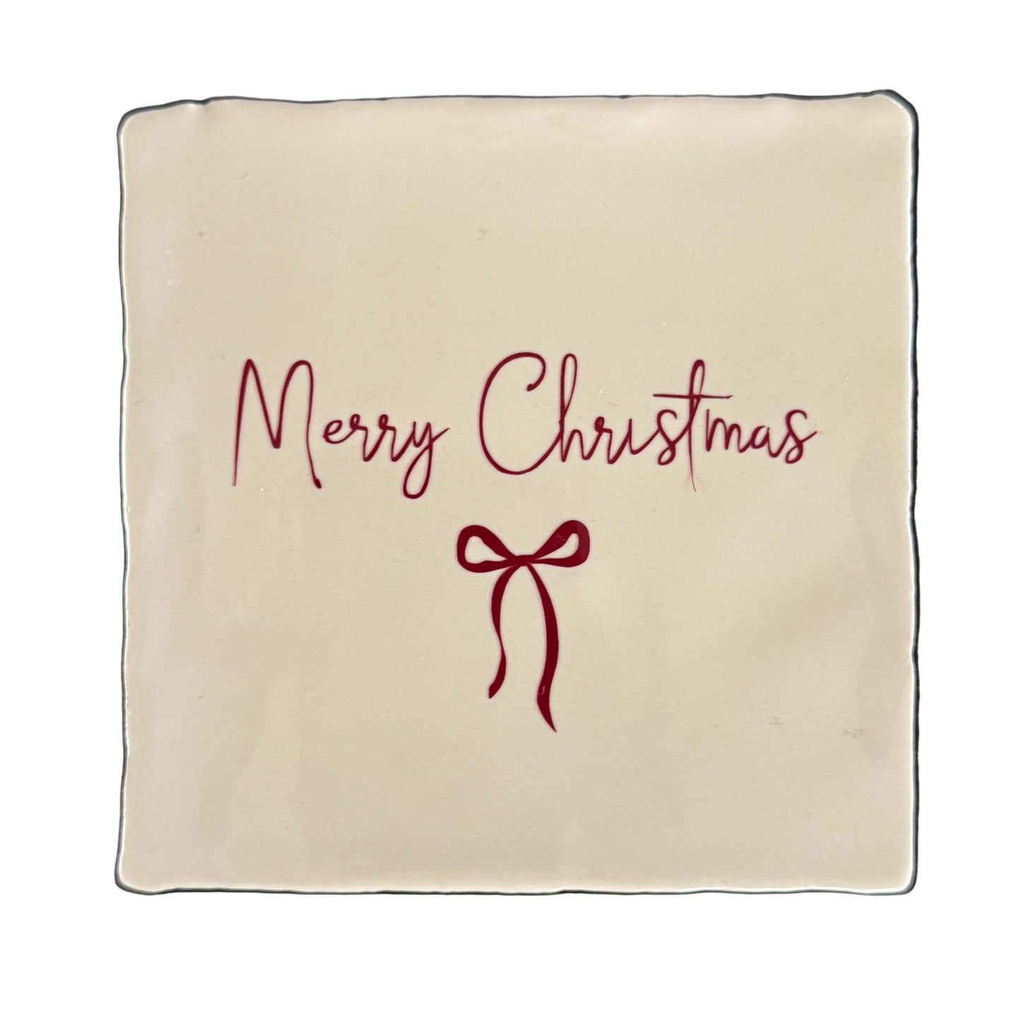 Tegeltje beige | Merry Christmas