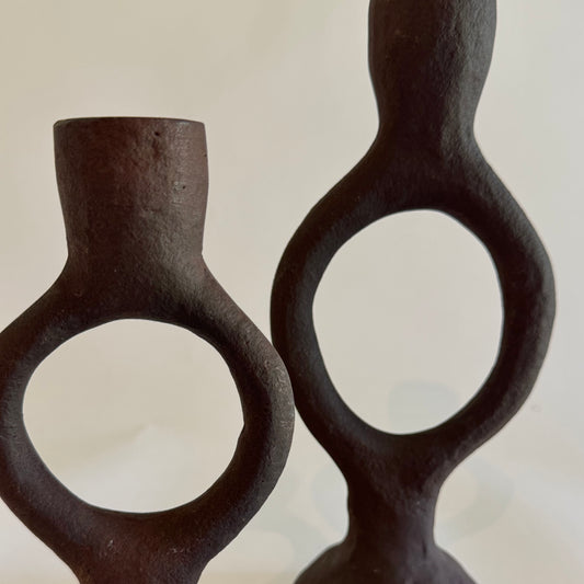 Kerzenleuchter-Set | braun