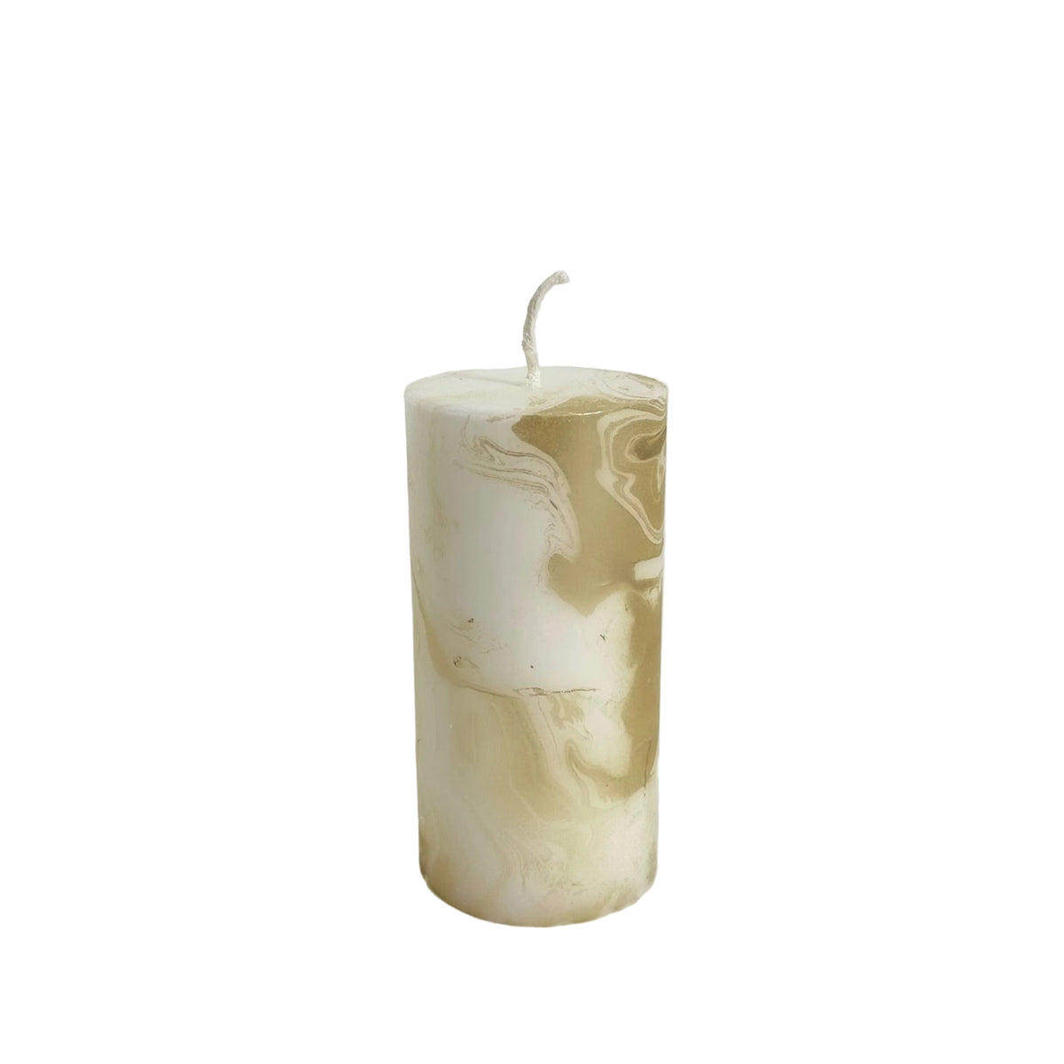 Marble pillar candle | gold