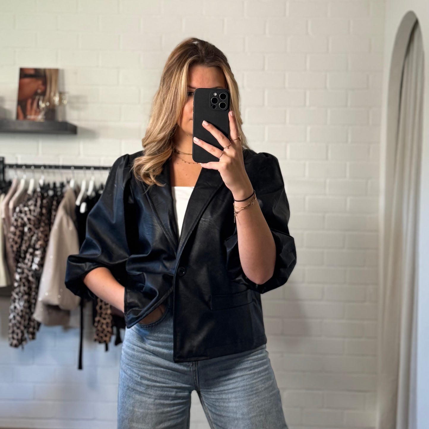 Blazer puff | zwart