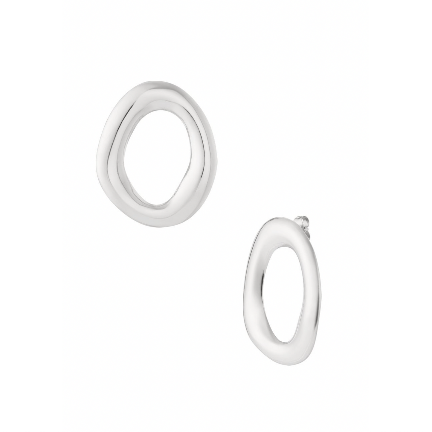 Oorbellen oval | zilver