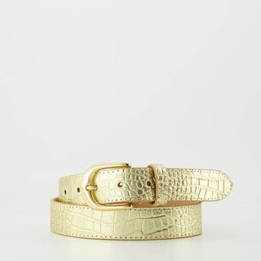 Leren riem | goud