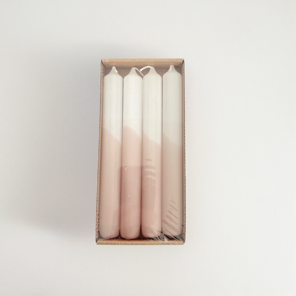 Dinerkaarsen dipped | zacht roze
