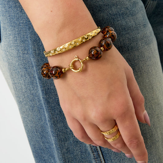Armband leopard | bruin