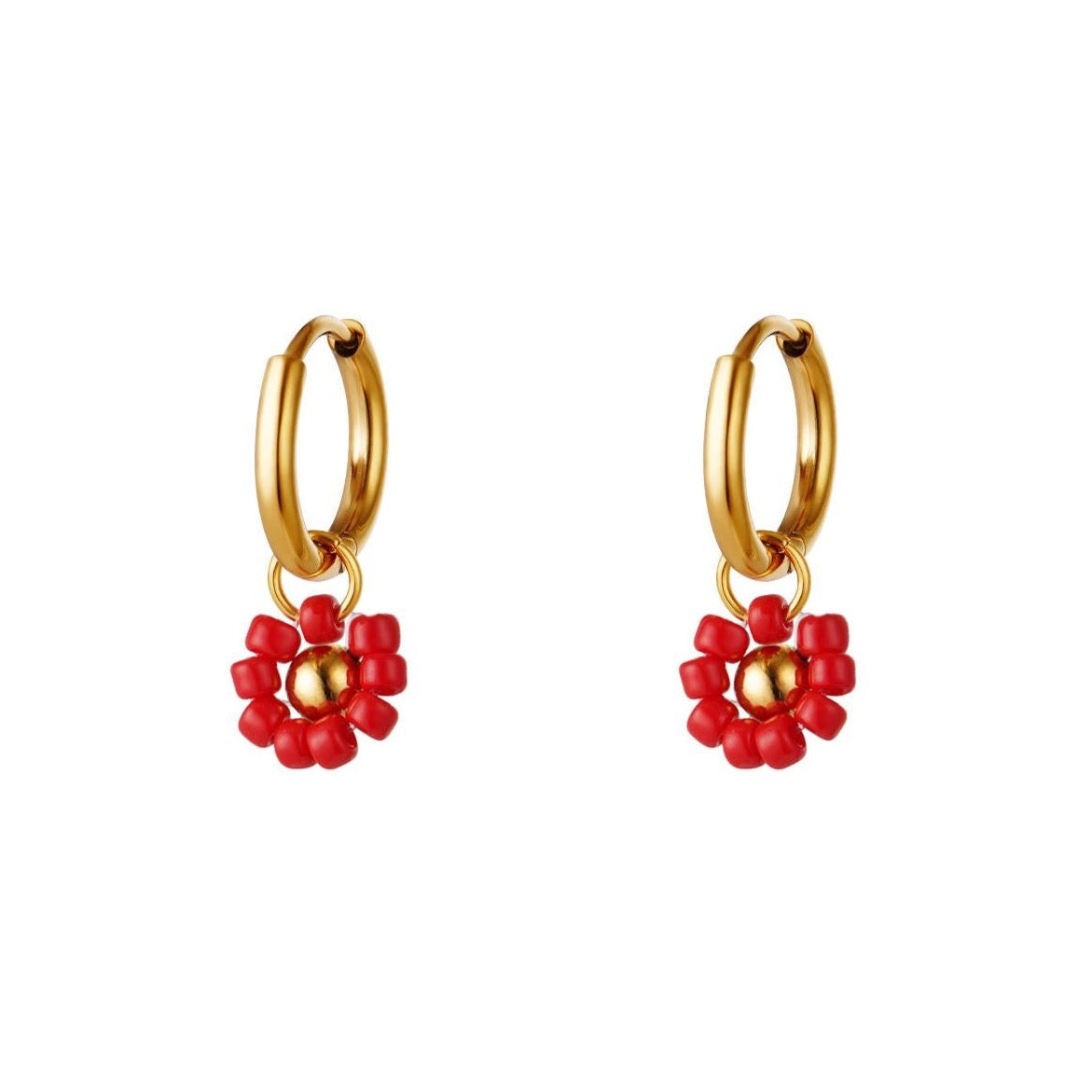 Oorbellen flower | rood