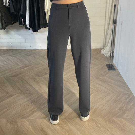 Wide leg pantalon | grijs