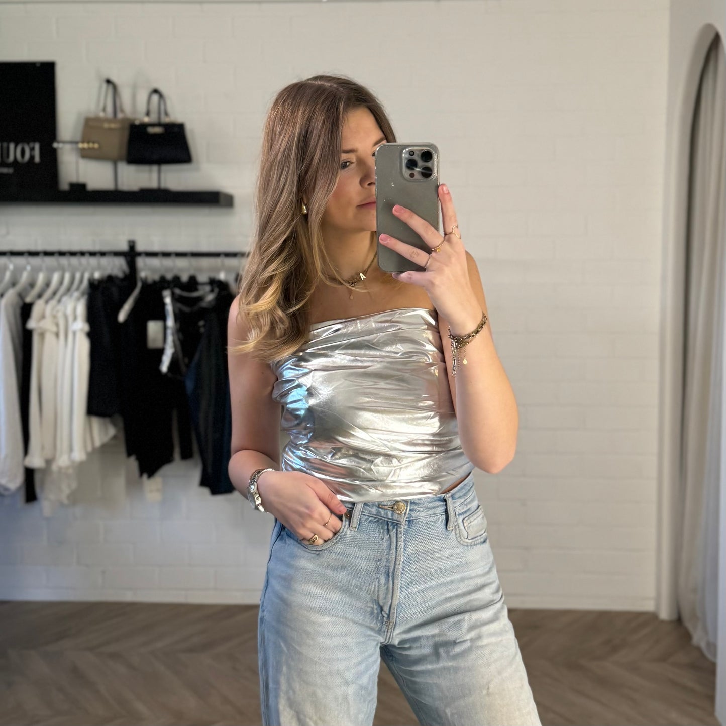 Metallic top | zilver