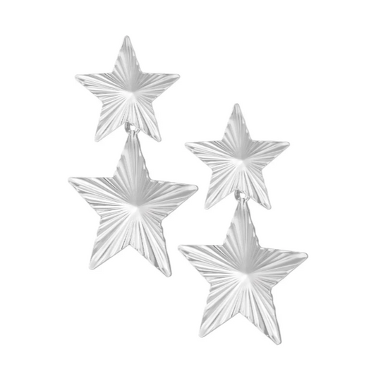 Oorbellen star | zilver