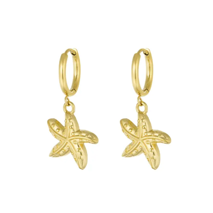 Oorbellen starfish | goud