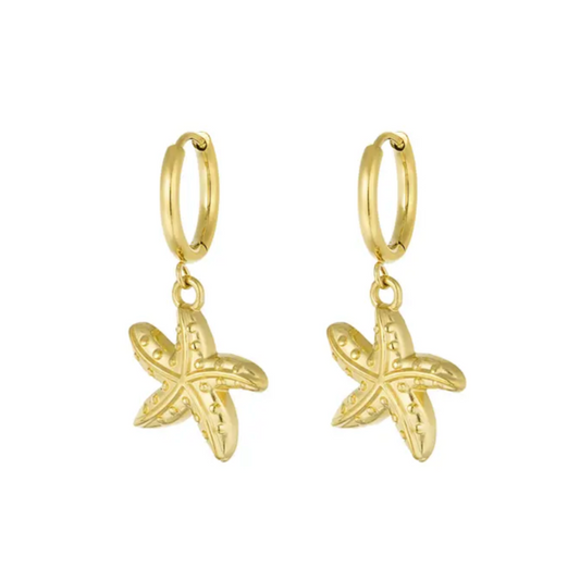 Oorbellen starfish | goud