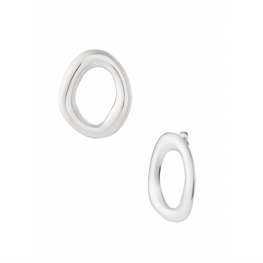 Oorbellen oval | zilver